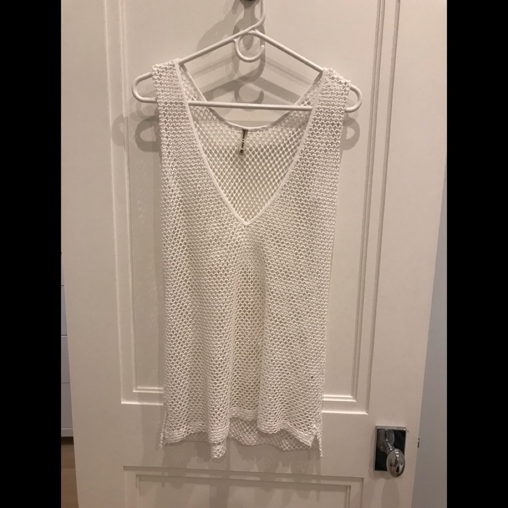 LF White Fishnet Top